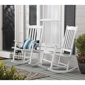 Опоры уличного деревянного кресла-качалки для крыльца, белый цвет, отделка, устойчивая к атмосферным воздействиям, садовый стул, набор стульев для улицы, садовая скамейка