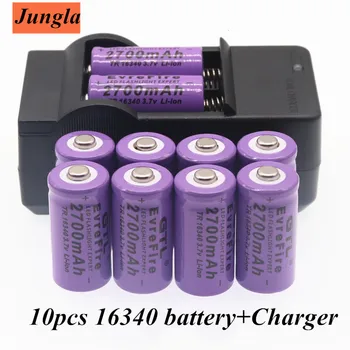 100% neue original 16340 Batterie CR123A 16340 Batterie 2700mAh 3,7 V Li-Ion Akku + 16340 Ladegerät