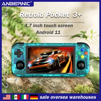 4,7-дюймовый сенсорный экран Retroidpocket 3 + карманных устройства Игровая консоль Android 11 4500 мАч Быстрая зарядка Поддержка WIFI Bluetooth