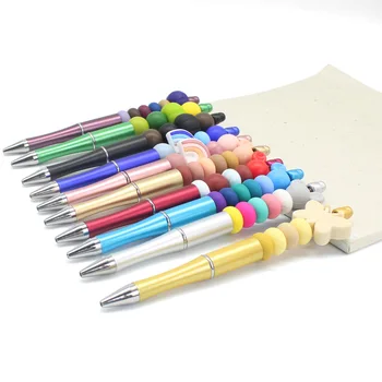 ручка из бисера с шариками, ручка для офиса, Подарочная шариковая ручка для школы, канцелярские принадлежности для студентов, Шариковая ручка для школьного письма