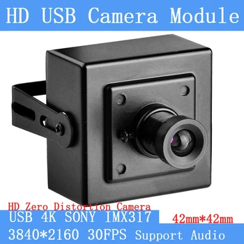 Веб-камера с высоким Разрешением 4K с нулевыми Искажениями 3840x2160 SONY IMX317 30 кадров в секунду UVC Mini USB Camera Linux Для Поддержки Аудио Android