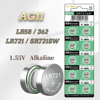 Новые 10ШТ AG11 362 LR721 362A L721F SR721SW 1,55 В Литиевые Батареи Кнопка Защиты окружающей среды для Часов