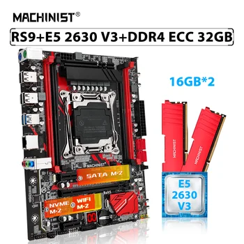 MACHINIST X99 RS9 Комплект материнской платы LGA 2011-3 Комбинированный комплект Xeon E5 2630 V3 Процессор CPU 2 шт. * 16 ГБ = 32 ГБ ECC памяти DDR4 RAM NVME M.2