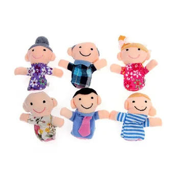 6 шт. Куклы для семьи Пальчиков, Тканевые куклы, реквизит для Детей ясельного возраста, обучающая игрушка