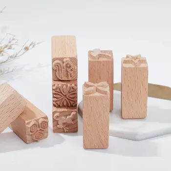 2 ”x 0,7” Штампы для гончарных инструментов из дерева, Квадратные Деревянные Штампы, штампы из натурального дерева со смешанными узорами для глиняных штампов