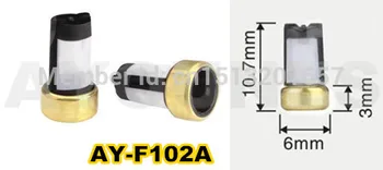 100 шт./компл. автозапчасти высшего качества, фильтр топливной форсунки/микрофильтр для oem 23250 00020 инжектора (AY-F102A, 10,7*3* 6 мм)