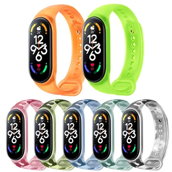 Флуоресцентный ремешок для часов Xiaomi Mi Band 7 6 5 4 3, спортивный Камуфляжный сменный браслет, ремешки для ремешков для часов Miband 7