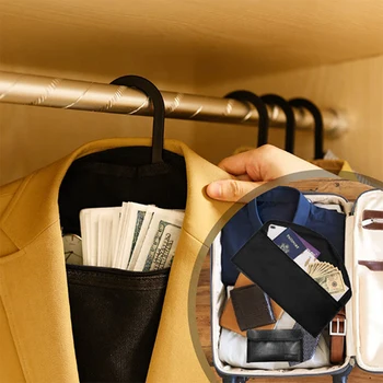 Вешалка для сумок Для путешествий В гардеробе Скрывает Ценные вещи Наличные Деньги, Водостойкий Потайной карман Подходит под висящей одеждой