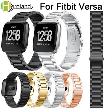Для Fitbit Versa Сменный браслет на запястье из нержавеющей стали, металлический ремешок для смарт-часов, роскошный ремешок для Fitbit Versa Lite