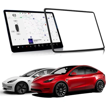 Защитная рамка для экрана Tesla Model 3 Model Y Аксессуары 2017-2023 Силиконовая защита декора Центральной консоли